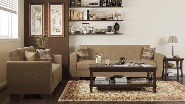 Homeroots 84" Beige Chenille Sleeper Sleeper Sofa And Toss Pillows With Brown Legs   520155