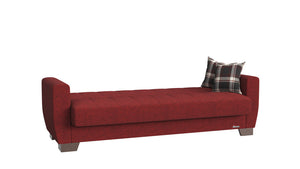 Homeroots 84" Burgundy Chenille Sleeper Sleeper Sofa And Toss Pillows With Brown Legs   520156