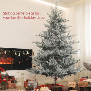 English Elm Homcom 7.5Ft Nordic Pine Snow Flocked Christmas Tree With Easy Assembly & Stable Metal Stand For Holidays W2225P229279