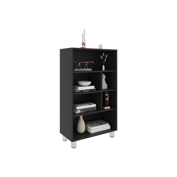 English Elm Bellagio 40" Tall Narrow Bookcase with 6 Cubbies & 4 Shelves Black – Compact Stylish Storage Solution B070P254751