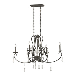 Porto Cristo 42'' Wide 6-Light Chandelier - Brown 52023/6 Elk Lighting