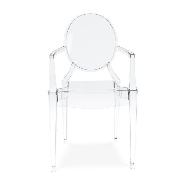 Homeroots Clear Acrylic King Louis Back Dining Arm Chair  Acrylic 520270