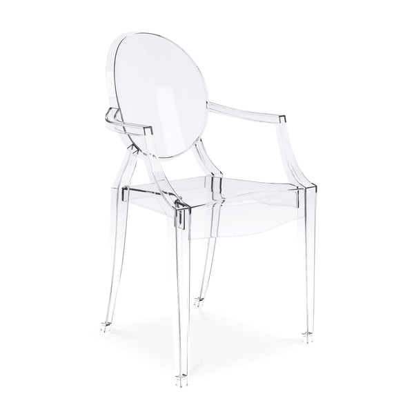 Homeroots Clear Acrylic King Louis Back Dining Arm Chair  Acrylic 520270