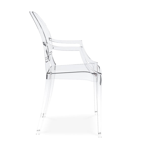 Homeroots Clear Acrylic King Louis Back Dining Arm Chair  Acrylic 520270