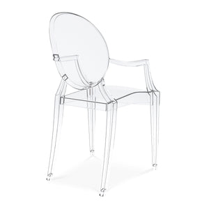 Homeroots Clear Acrylic King Louis Back Dining Arm Chair  Acrylic 520270