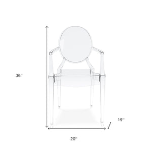Homeroots Clear Acrylic King Louis Back Dining Arm Chair  Acrylic 520270