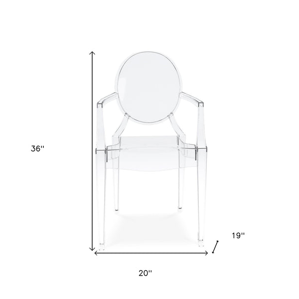 Homeroots Clear Acrylic King Louis Back Dining Arm Chair  Acrylic 520270