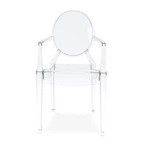 Homeroots Clear Acrylic King Louis Back Dining Arm Chair  Acrylic 520270