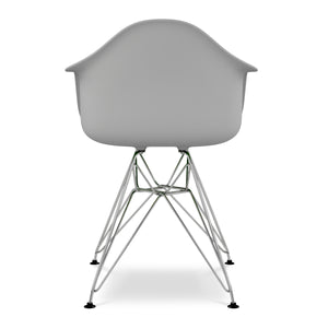 Homeroots Gray And Silver Heavy Duty Plastic Dining Arm Chair  Plastic 520272