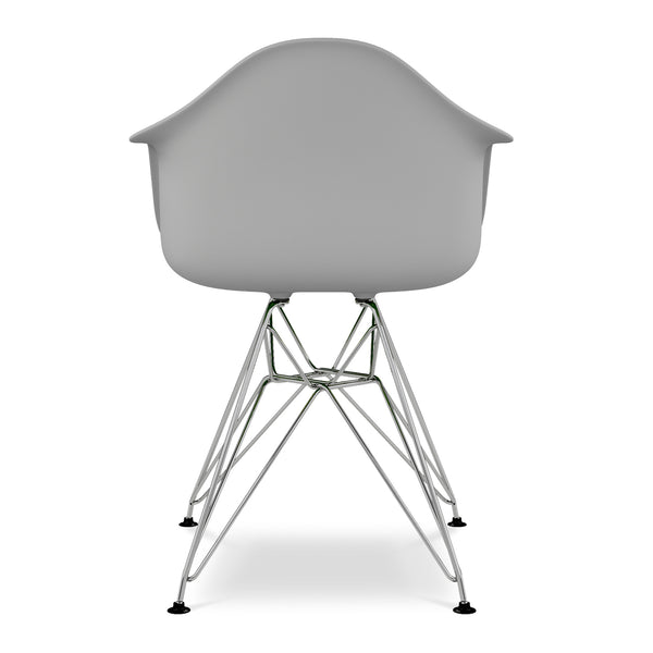 Homeroots Gray And Silver Heavy Duty Plastic Dining Arm Chair  Plastic 520272