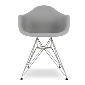 Homeroots Gray And Silver Heavy Duty Plastic Dining Arm Chair  Plastic 520272