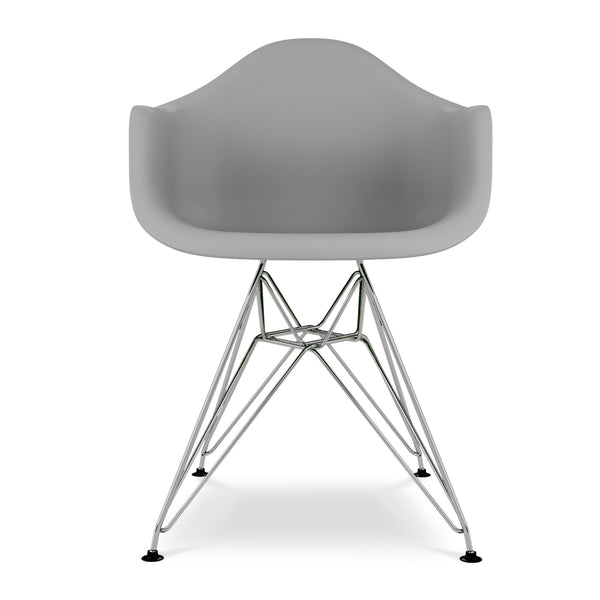 Homeroots Gray And Silver Heavy Duty Plastic Dining Arm Chair  Plastic 520272