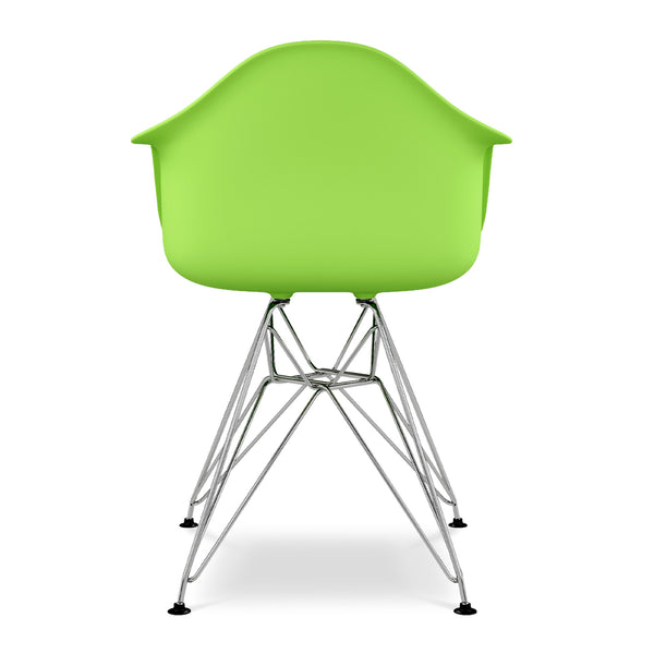 Homeroots Green And Silver Heavy Duty Plastic Dining Arm Chair  Plastic 520273