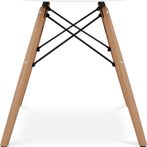 Homeroots White And Natural Heavy Duty Plastic And Solid Wood Dining Arm Chair  Plastic 520283