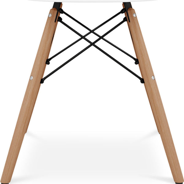 Homeroots White And Natural Heavy Duty Plastic And Solid Wood Dining Arm Chair  Plastic 520283