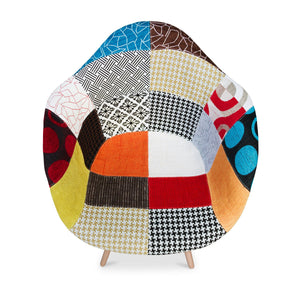 Homeroots Black White And Rainbow And Natural Upholstered Fabric Dining Arm Chair  Wood 520284