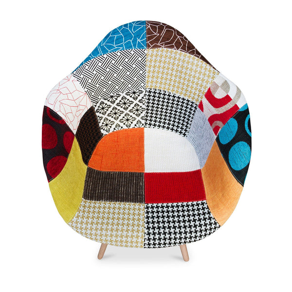 Homeroots Black White And Rainbow And Natural Upholstered Fabric Dining Arm Chair  Wood 520284