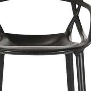HomeRoots 31" Black Bar Height Chair - Heavy-Duty Plastic, Stackable, UV-Protected for Indoor/Outdoor Use 520285