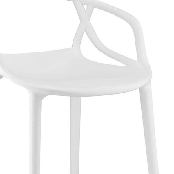 HomeRoots 31" Modern Heavy Duty Plastic Bar Chair - Stylish, Stackable, All-Weather Comfort for Home & Patio 520286