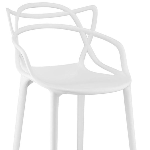 HomeRoots 31" Modern Heavy Duty Plastic Bar Chair - Stylish, Stackable, All-Weather Comfort for Home & Patio 520286