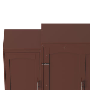 English Elm Full Full Size Murphy Bed with Two Wardrobes and Foldable Platform, Space-Saving Modern Guest Solution Walnut 84.9 L x 12 W x 7 H N733S235596D