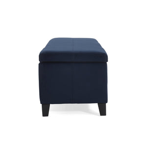 English Elm Indoor Tufted Upholstered Storage Bench with Lift Top Hidden Compartment for Entryway Dark Blue N779P396200D