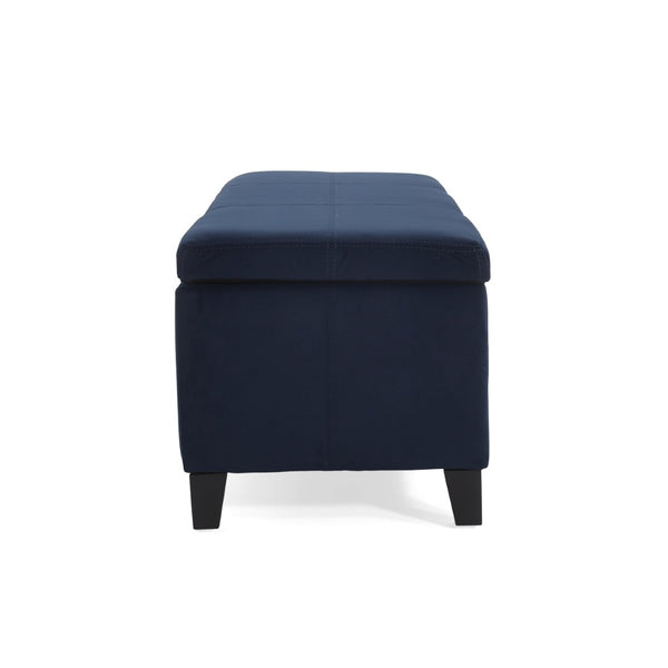 English Elm Indoor Tufted Upholstered Storage Bench with Lift Top Hidden Compartment for Entryway Dark Blue N779P396200D