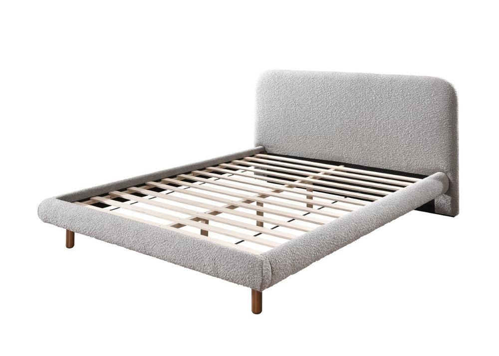 English Elm Cleo Boucle Upholstered Eastern King Bed Low Profile Frame for Primary Bedroom B2756S00037