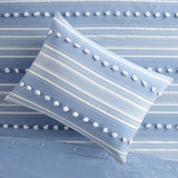 Urban Habitat Rowan Modern/Contemporary Striped Clipped Jacquard Duvet Cover Set UH12-2484 Blue