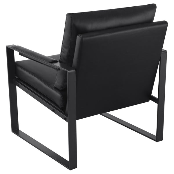 English Elm Goldbriar Vegan Leather Accent Chair with Gunmetal Sled Frame for Modern Interiors B062P451717