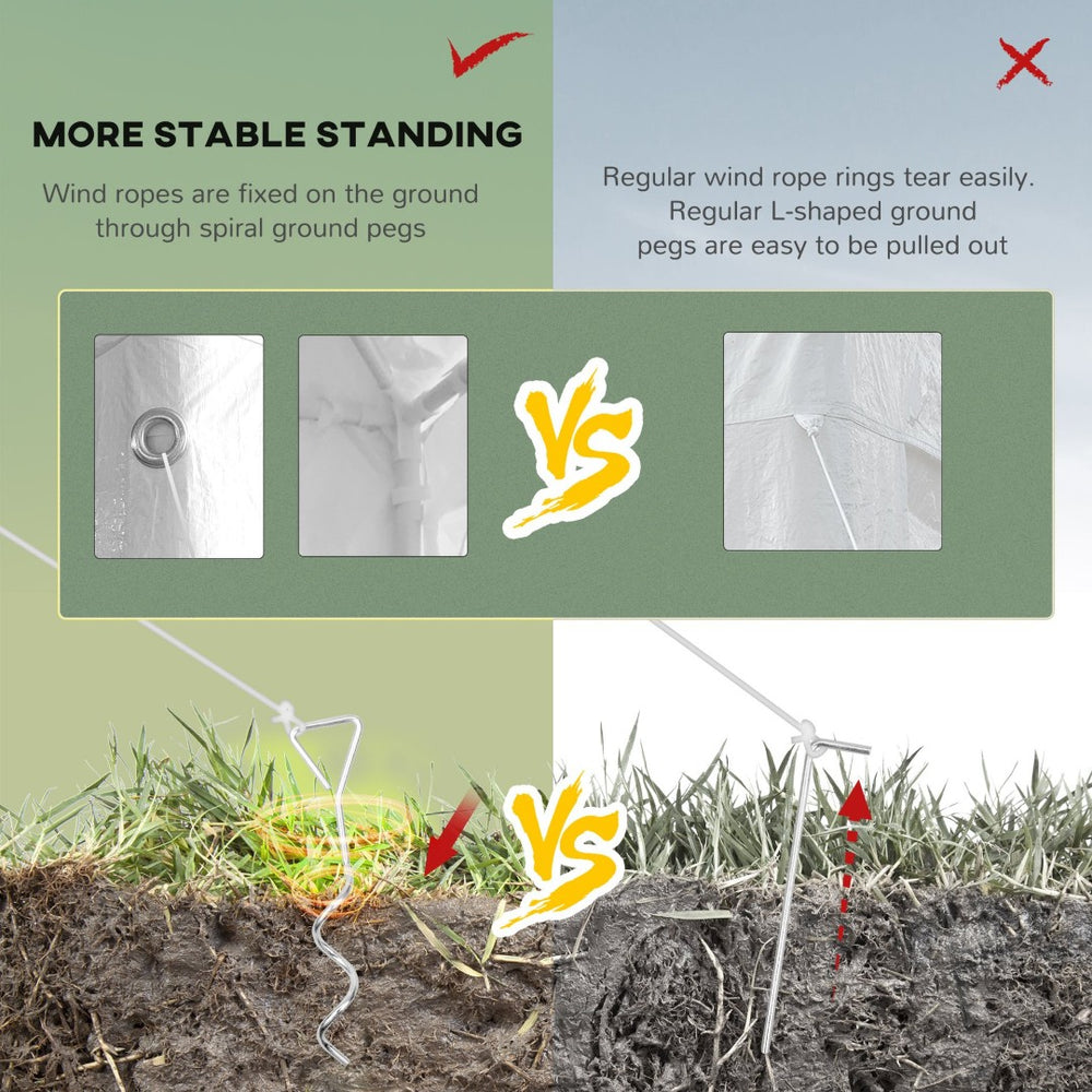 English Elm Outsunny 10' X 28' Party Tent Canopy With Mesh Sidewalls, Zipper Doors & Steel Frame For Events W2225P174249-GIGA