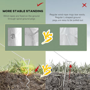 English Elm Outsunny 10' X 28' Party Tent Canopy With Mesh Sidewalls, Zipper Doors & Steel Frame For Events W2225P174249-GIGA