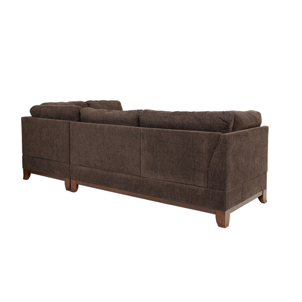 English Elm Chenille Reversible Sectional Sofa with Ottoman — Plush Tufted Chenille, Eucalyptus Frame Comfort Retreat Dark Coffee B016S00008