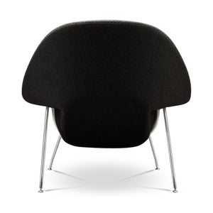 Homeroots 39" Black And Silver Wool Lounge Chair With Ottoman   520549