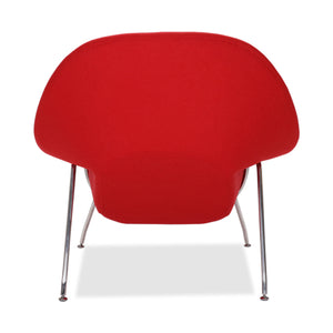 Homeroots 39" Red And Silver Wool Lounge Chair With Ottoman   520550