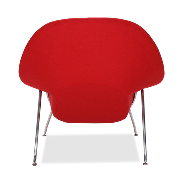 Homeroots 39" Red And Silver Wool Lounge Chair With Ottoman   520550