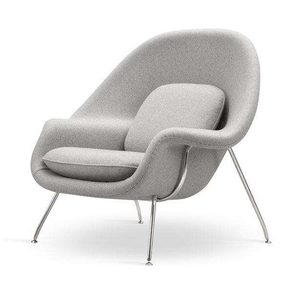 Homeroots 39" Light Gray And Silver Wool Lounge Chair With Ottoman   520551