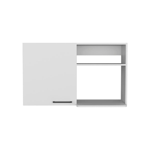 HomeRoots 39" Modern Wall-Mounted White China Cabinet with Gloss Finish and Two Shelves for Organized Display 520575