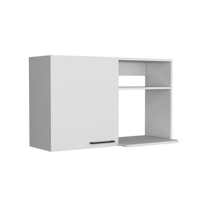 HomeRoots 39" Modern Wall-Mounted White China Cabinet with Gloss Finish and Two Shelves for Organized Display 520575