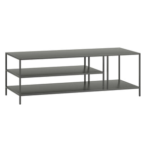 Homeroots 48" Gray Steel Coffee Table With Two Shelves   520581