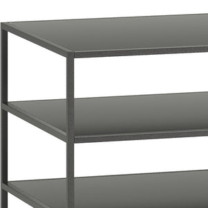 Homeroots 48" Gray Steel Coffee Table With Two Shelves   520581