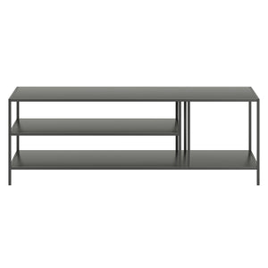 Homeroots 48" Gray Steel Coffee Table With Two Shelves   520581