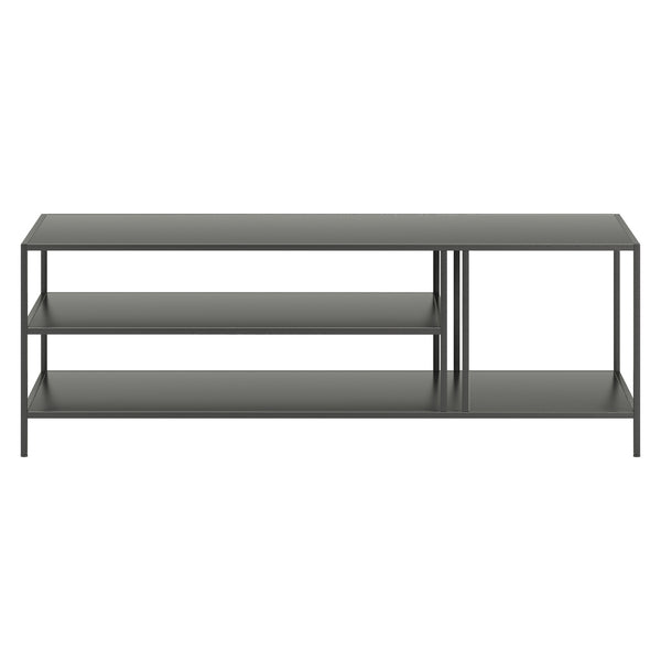Homeroots 48" Gray Steel Coffee Table With Two Shelves   520581