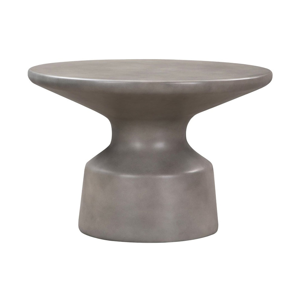 HomeRoots 24" Gray Concrete Round Coffee Table - Modern Minimalist Design for Chic Living Rooms & Lounges 520586