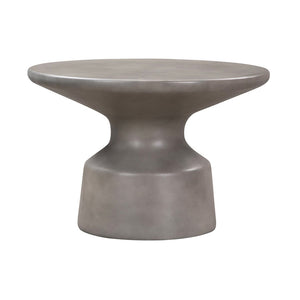 HomeRoots 24" Gray Concrete Round Coffee Table - Modern Minimalist Design for Chic Living Rooms & Lounges 520586
