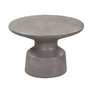 HomeRoots 24" Gray Concrete Round Coffee Table - Modern Minimalist Design for Chic Living Rooms & Lounges 520586