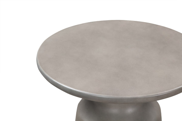 HomeRoots 24" Gray Concrete Round Coffee Table - Modern Minimalist Design for Chic Living Rooms & Lounges 520586