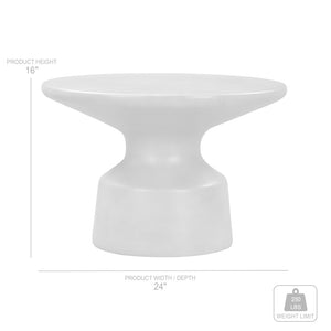 HomeRoots 24" Gray Concrete Round Coffee Table - Modern Minimalist Design for Chic Living Rooms & Lounges 520586