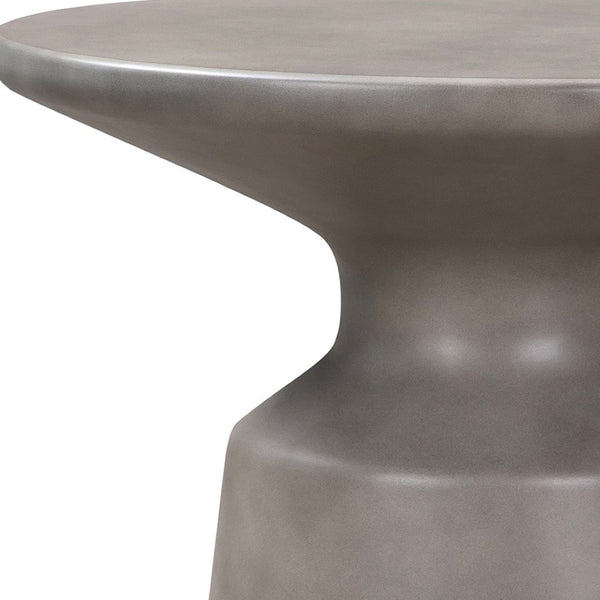 HomeRoots 24" Gray Concrete Round Coffee Table - Modern Minimalist Design for Chic Living Rooms & Lounges 520586