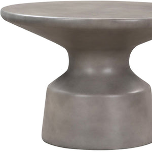 HomeRoots 24" Gray Concrete Round Coffee Table - Modern Minimalist Design for Chic Living Rooms & Lounges 520586